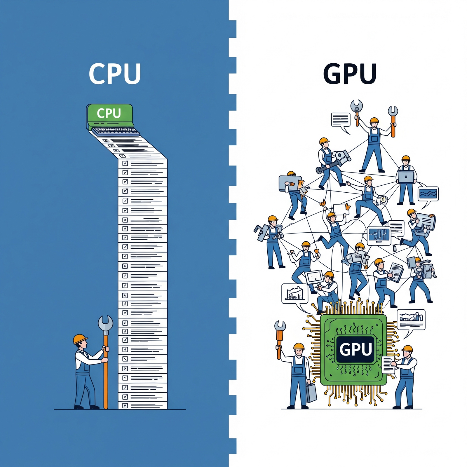[Imagen que muestra procesamiento de CPU y de GPU]
